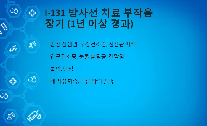 치료 1년 이후 남는 후유증과 가임력 관련 설명 이미지