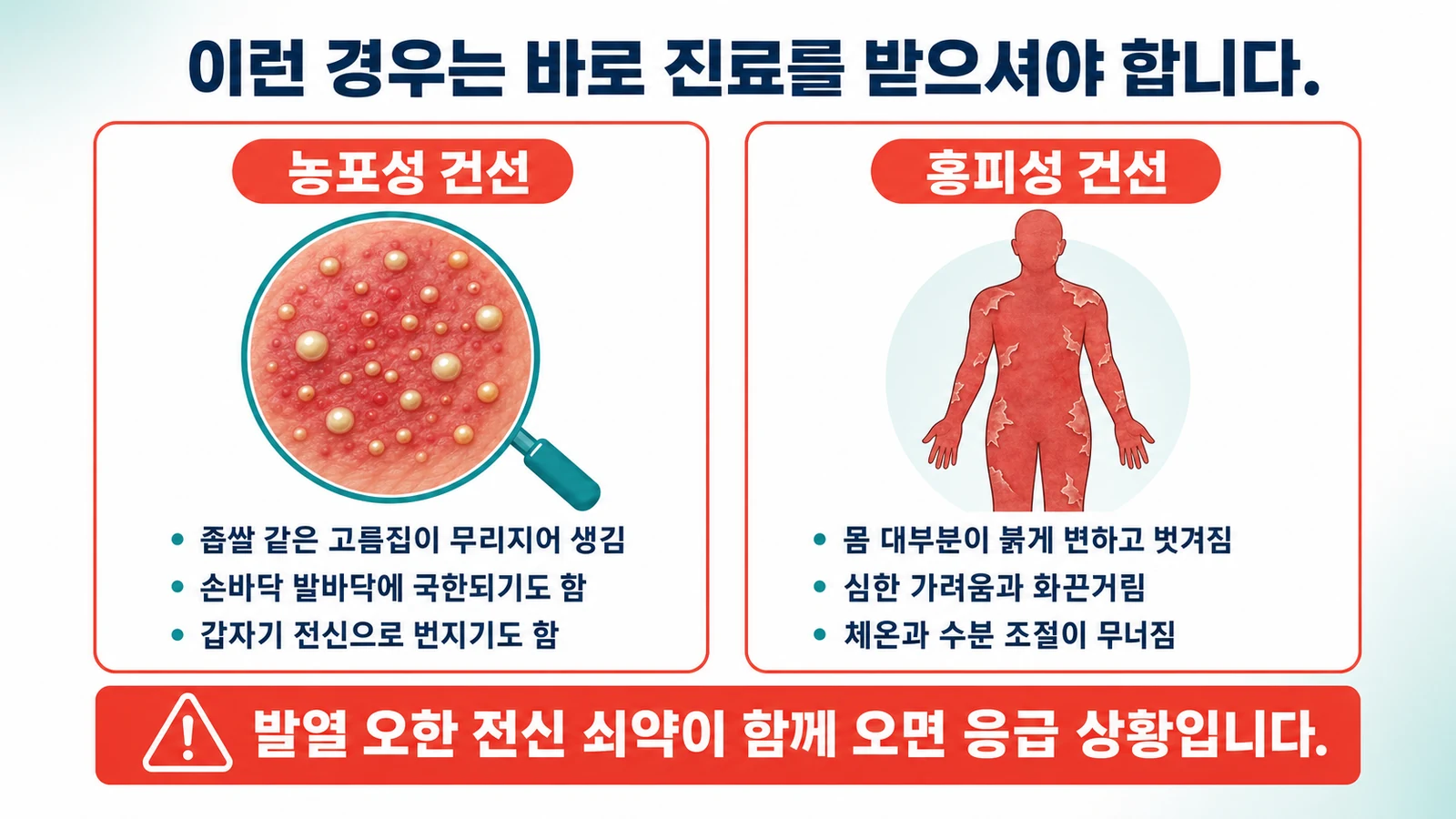 응급으로 봐야 하는 신호