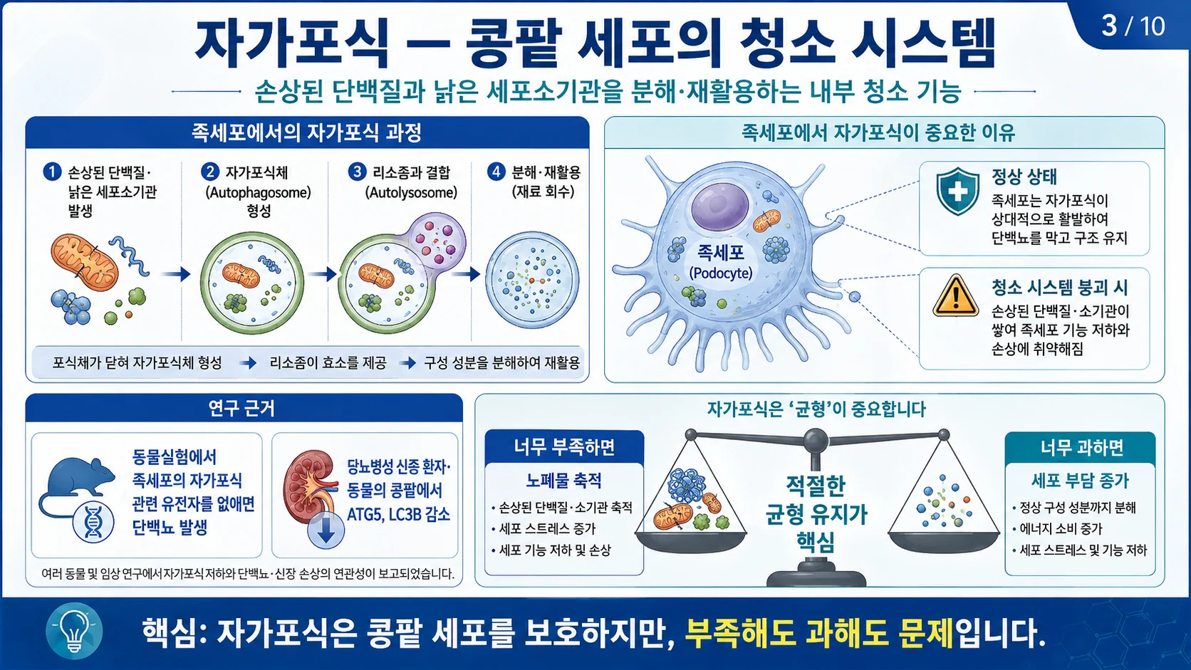 자가포식 — 콩팥 세포의 청소 시스템 (족세포의 자가포식 과정과 균형)