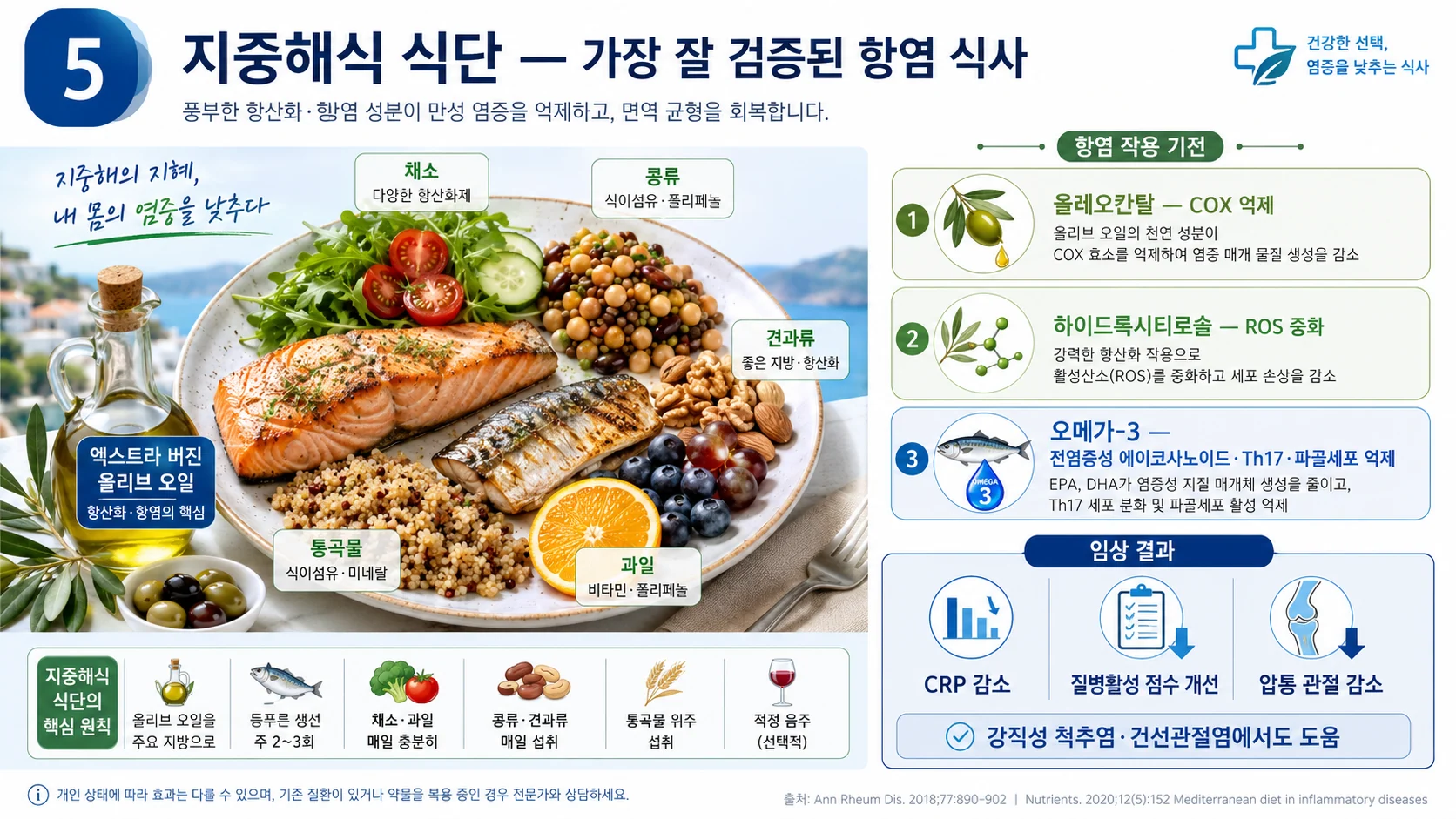 지중해식 식단 — 가장 잘 검증된 항염 식사