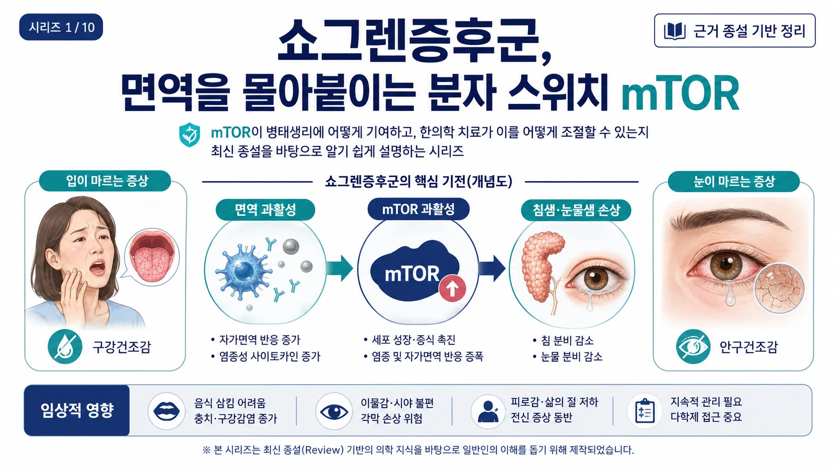쇼그렌증후군, 면역을 몰아붙이는 분자 스위치 mTOR — 핵심 요약