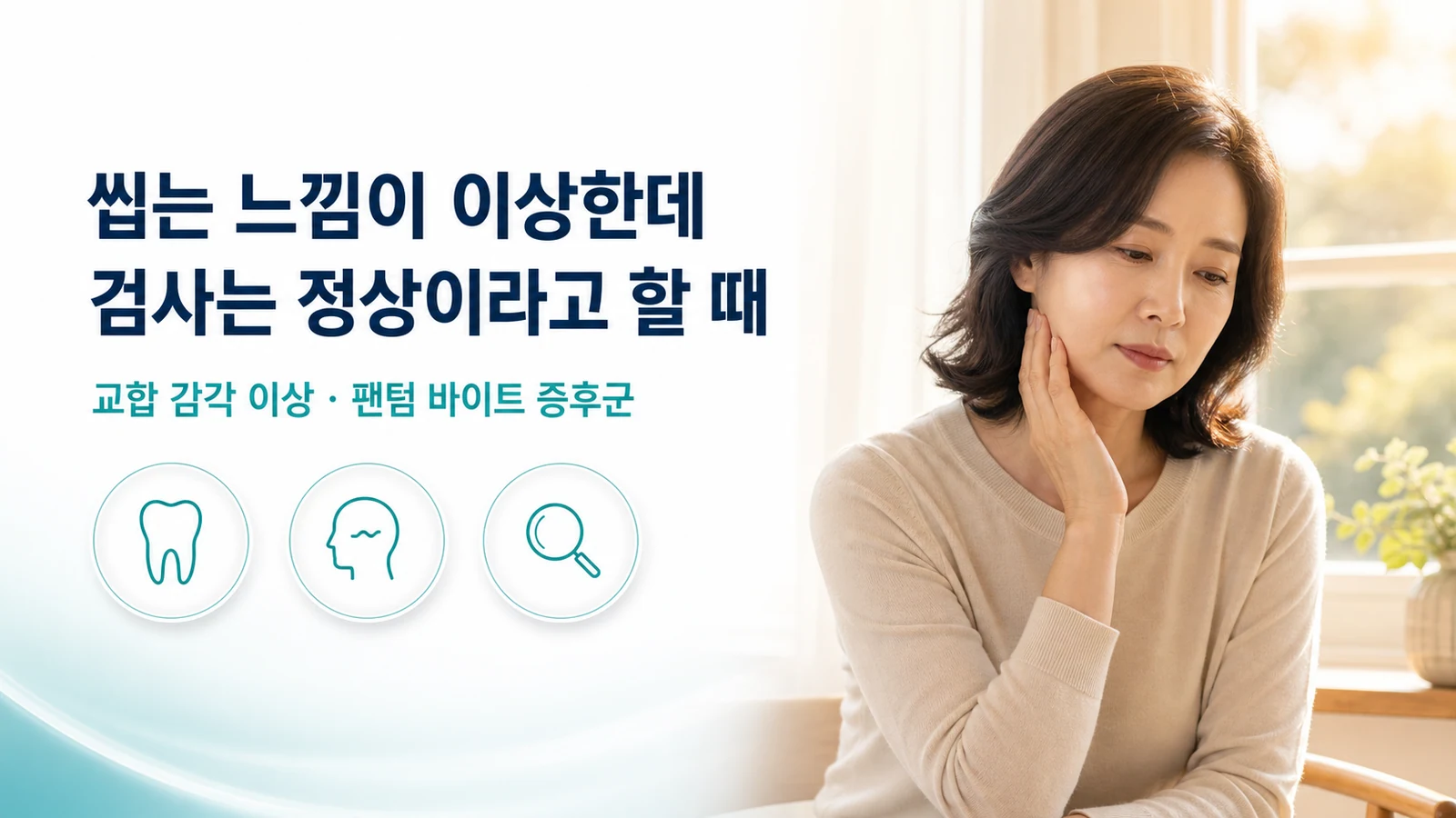 인천 교합 감각 이상 치료 한의원 — 팬텀 바이트 증후군, 씹는 느낌이 이상한데 검사는 정상일 때