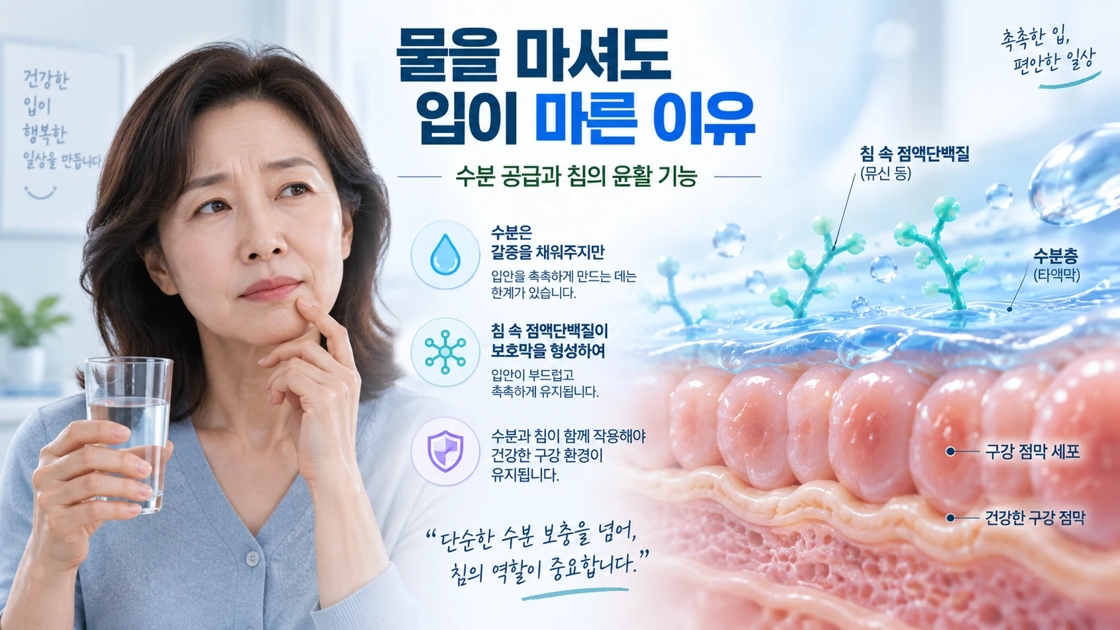 구강건조증, 물을 마시면 입안이 더 마른 느낌이 드는 이유